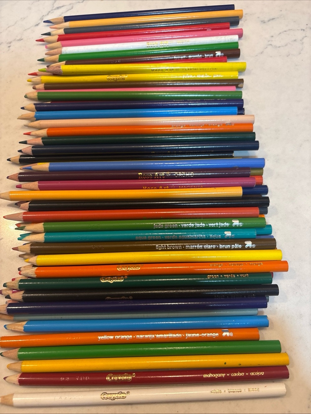 Color Pencil Lot Mixed Crayola Roseart Target 60+ Pencils